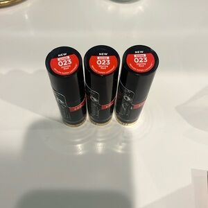 NIB Lot of 3 Revlon Glaring Red 023 Super Lustrous Glass Shine Lipstick Bundle